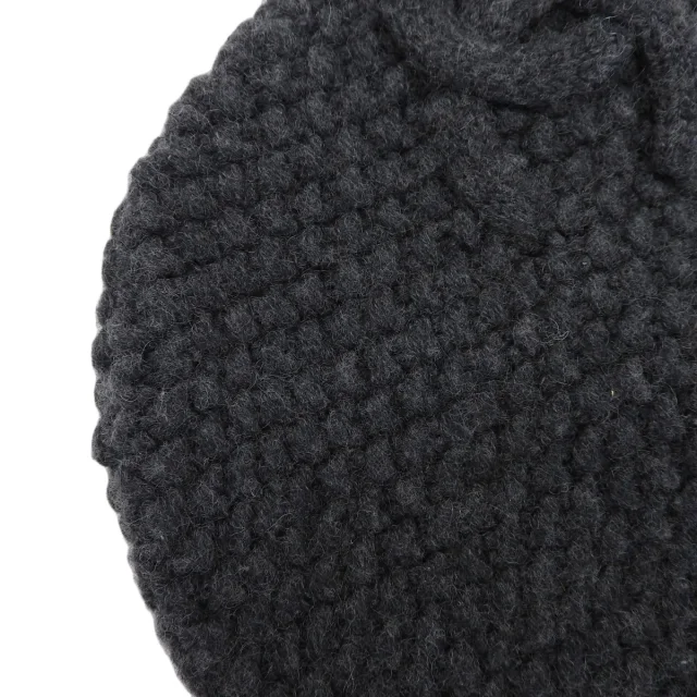 Chanel Cashmere CC Mark Knit Cap Grey in Grey Cashmere from VINTAGE QOO TOKYO, photo 10 of 10