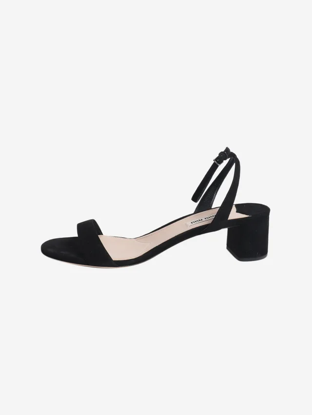 Miu Miu Black suede sandal heels - size EU 41 in Black Suede from Sign of the Times