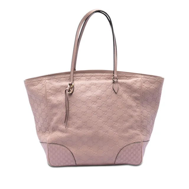 Pink Gucci Guccissima Bree Tote in Pink Leather from Designer Revival