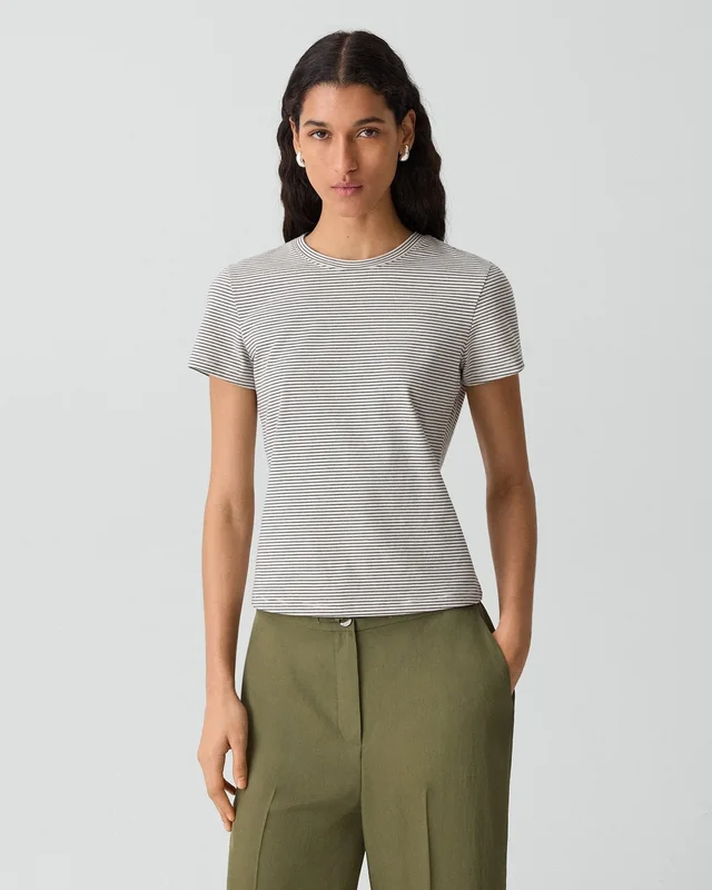 Theory Tiny Tee in Striped Cotton from Theory, photo 1 of 1