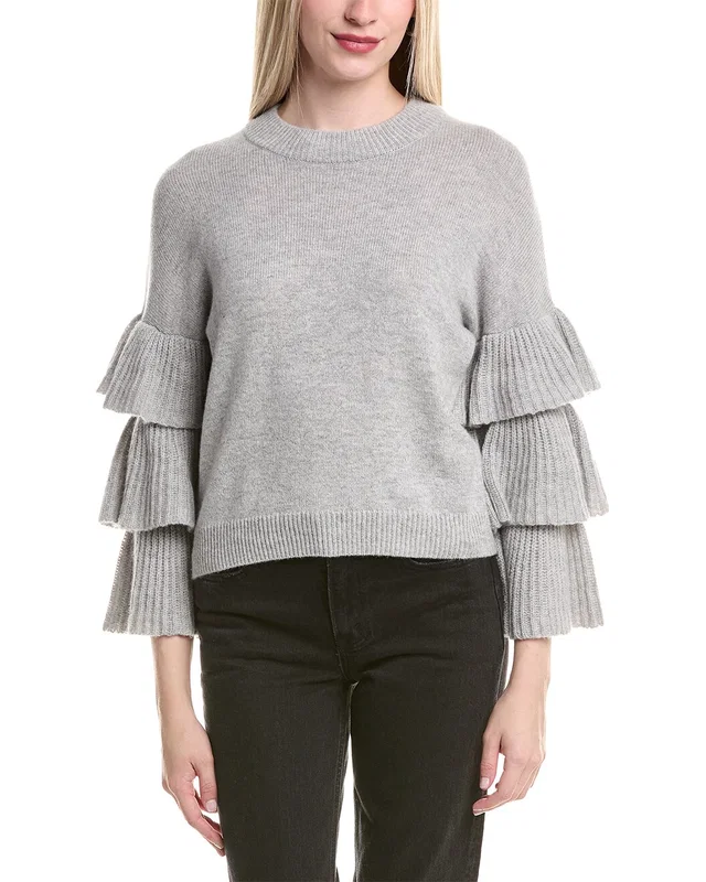 Autumn Cashmere Tiered Ruffle Sleeve Cashmere Sweater, image 1 of 1 from Gilt