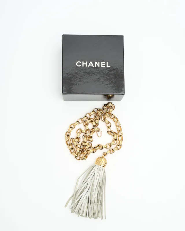 Chanel Coco Mark Tassel Chain Belt, Size 80 in Leather from A Retro Tale, photo 2 of 12