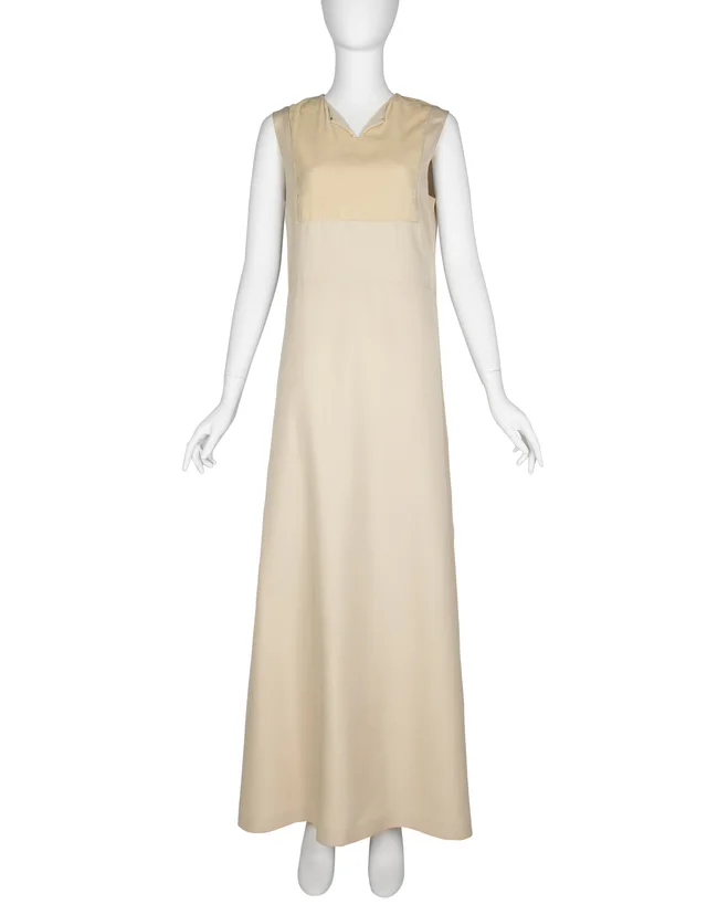 Maison Margiela Vintage SS 2000 Ecru Maxi Dress in Velvet from Amarcord Vintage Fashion