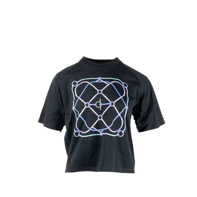 Hermès Size 38 Figure Artistique T-Shirt Cotton Black/Multicoloured in Black from EMIER