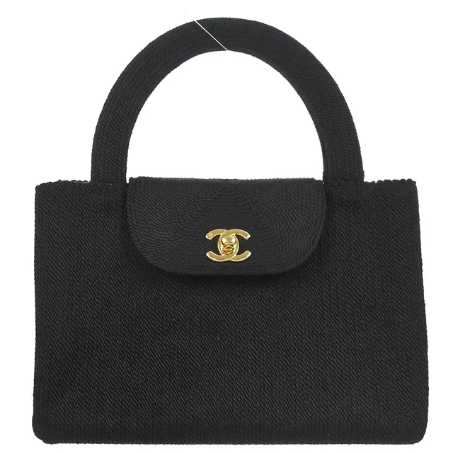 Chanel 1997-1999 Black Silk Rope Handbag in Black Silk from AMORE Vintage Tokyo