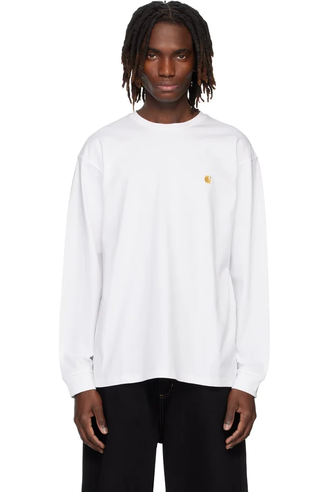 Carhartt Work In Progress White L/S Chase T-shirt, image 1 of 1 from SSENSE