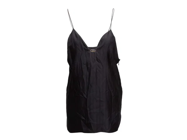 Black Fendi Sleeveless Striped Top Size US M in Black from Designer Revival