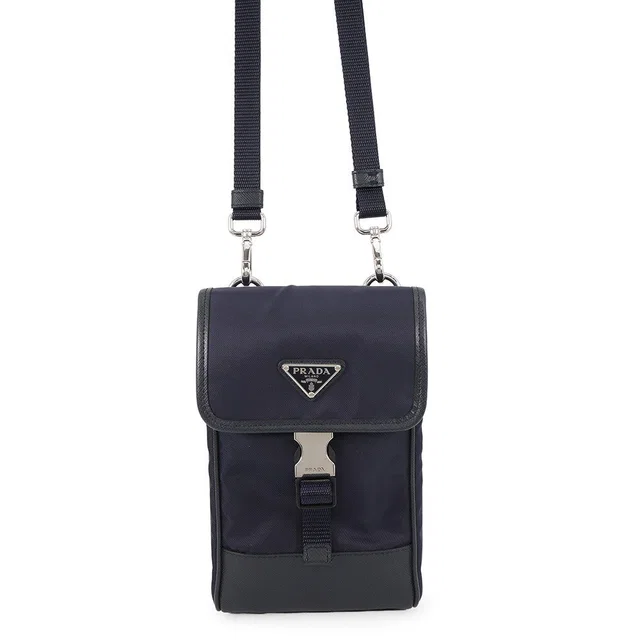 Prada Re-Nylon Triangle Smartphone Case with Logo Navy2ZH109_2DMH_F0008 Nylon Leather in Nylon from GALLERY RARE