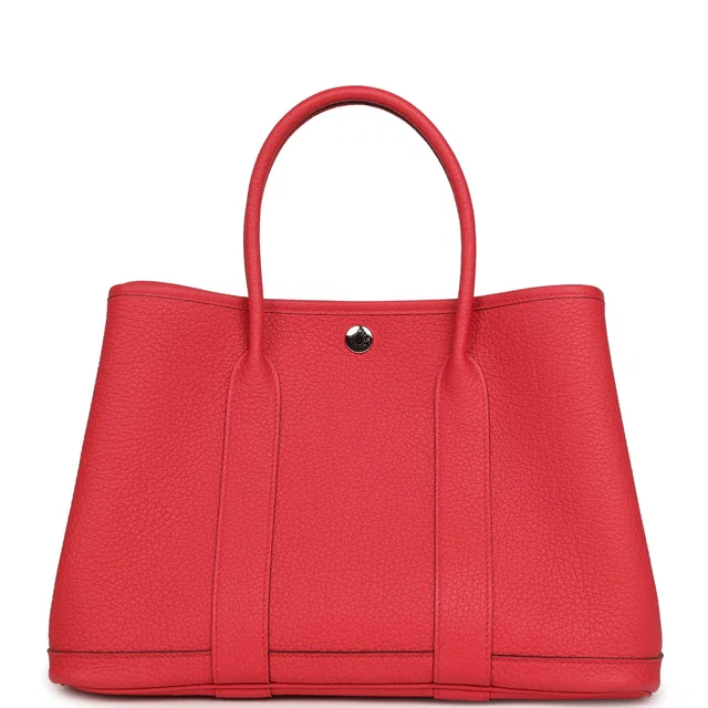 Hermès Garden Party 30 Bougainvillea Negonda Palladium Hardware in Leather from Madison Avenue Couture