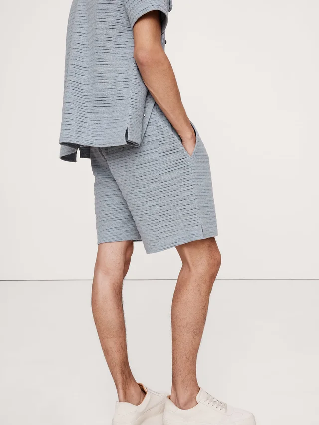 Banana Republic 6" Herringbone Jacquard Pull-On Short in Cool Blue, photo 2 of 5 from Banana Republic (US)