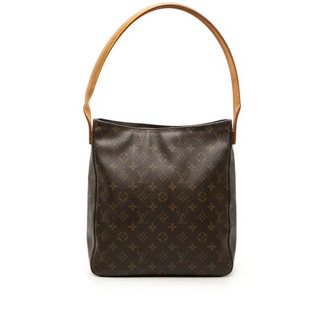 Brown Louis Vuitton Monogram Looping GM Shoulder Bag in Brown Coated canvas from Designer Revival