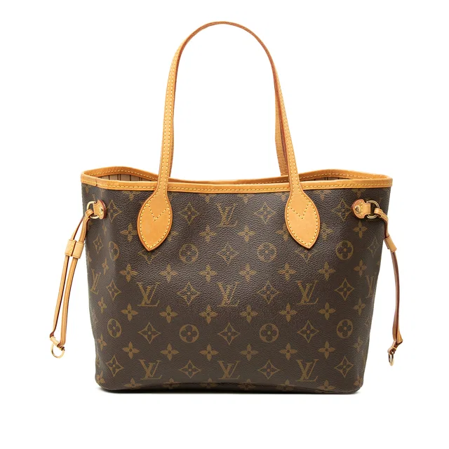 Brown Louis Vuitton Monogram Neverfull PM Tote Bag in Brown Coated canvas from Designer Revival