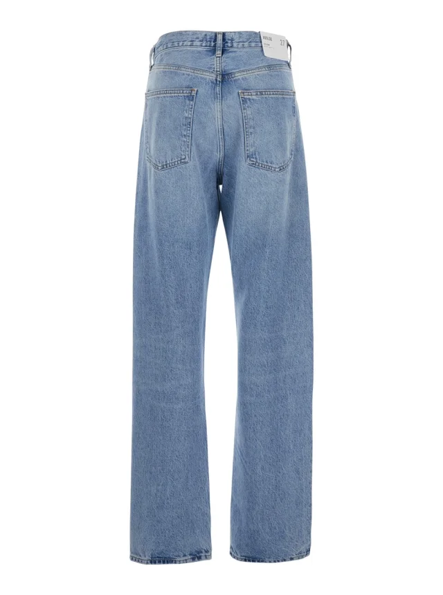 AGOLDE Blue Blue Jeans with Bleached Effect and Five-Pocket Design in Denim Men in Blue, photo 3 of 6 from Gaudenzi Boutique
