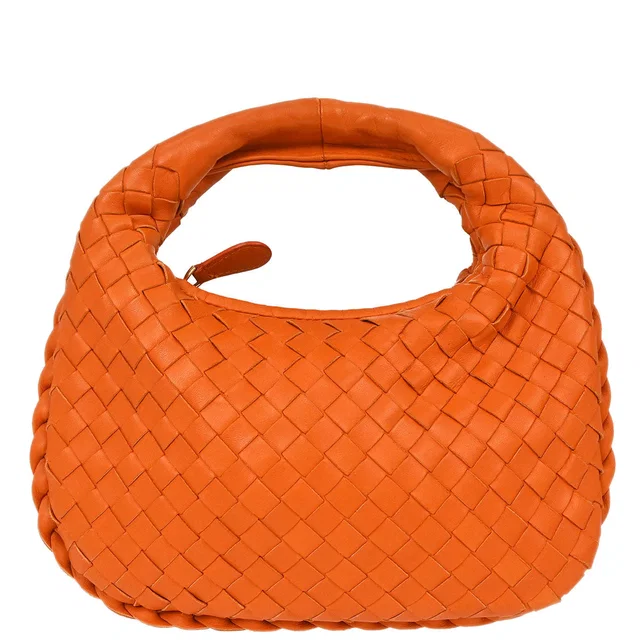 Bottega Veneta Orange Lambskin Intrecciato Hobo Handbag in Orange Lambskin from AMORE Vintage Tokyo