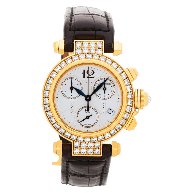 Cartier Pasha Chronograph 32mm in Yellow Gold from Gray And Sons