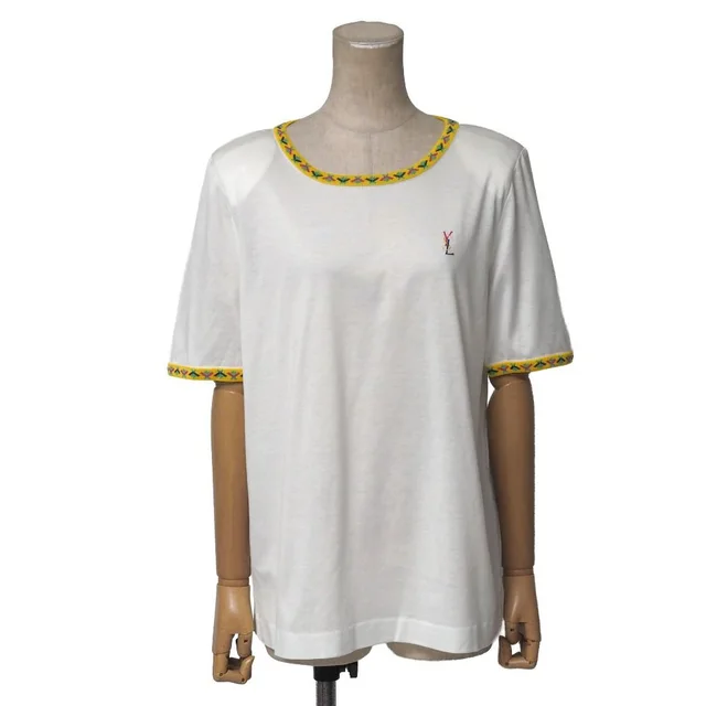 Vintage Short Sleeve T-Shirt M YSL Logo Embroidery Crew from The Reluxe