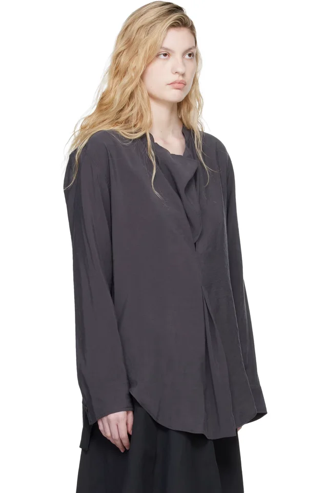 Studio Nicholson Gray Pampa Blouse, photo 2 of 4 from SSENSE