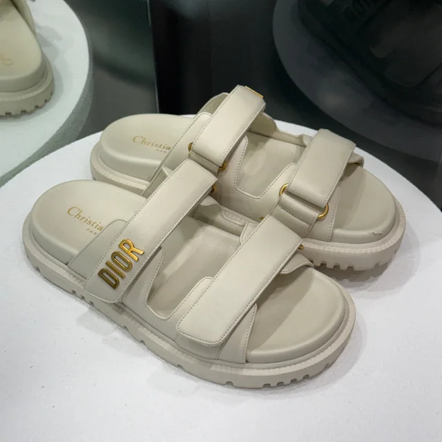 Dior Creme Velcro Sandals Sz 36 from Revivre Luxury Consignment
