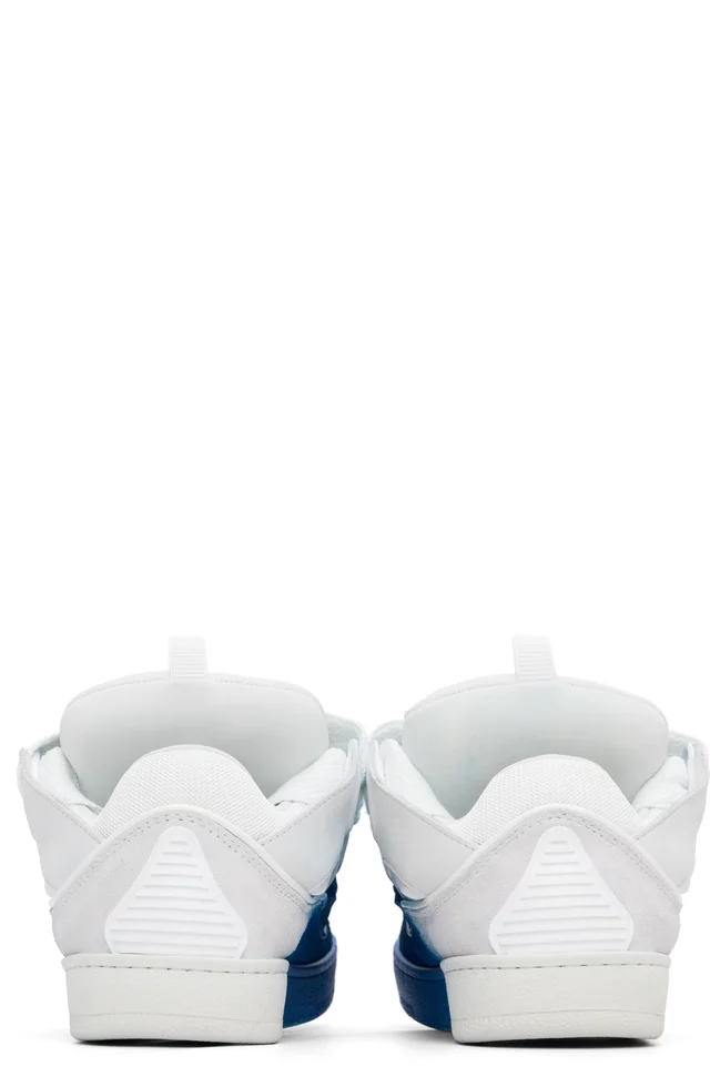 Lanvin Blue & Off-White Spray Curb Sneakers, photo 2 of 5 from SSENSE