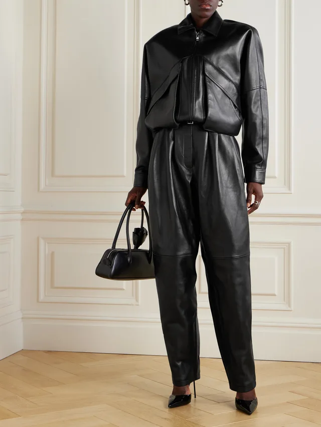 MAGDA BUTRYM Belted leather tapered pants in Black, photo 2 of 2 from NET-A-PORTER (Canada)