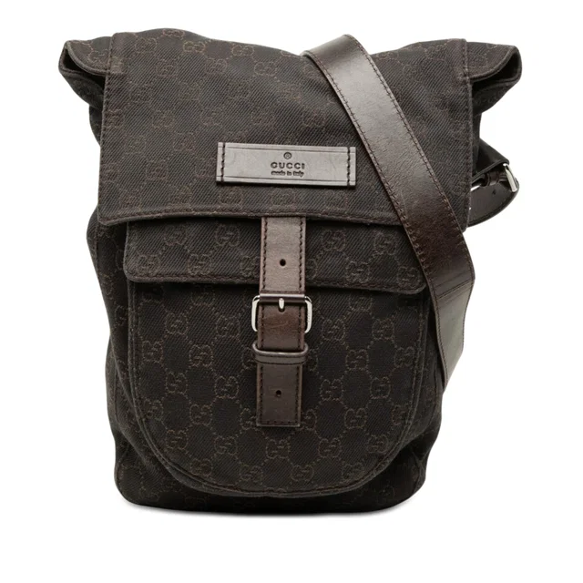 Brown Gucci GG Canvas Crossbody in Brown Canvas from Designer Revival