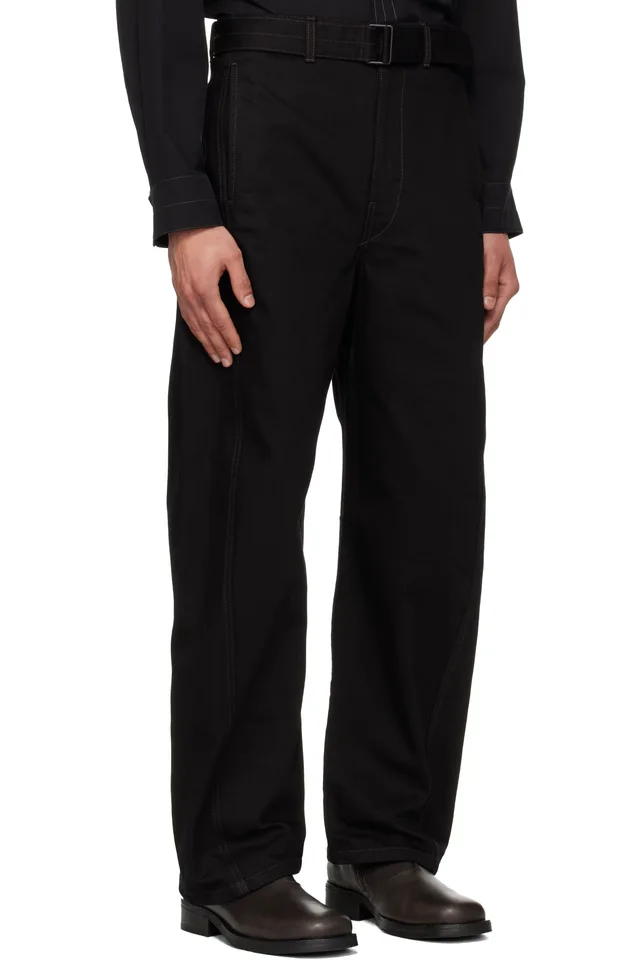 LEMAIRE Black Twisted Belted Jeans, photo 2 of 4 from SSENSE