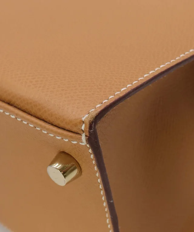Hermès Kelly 28 Gold/ GHW Cochevel in Gold Leather from Luxury Promise, photo 10 of 14