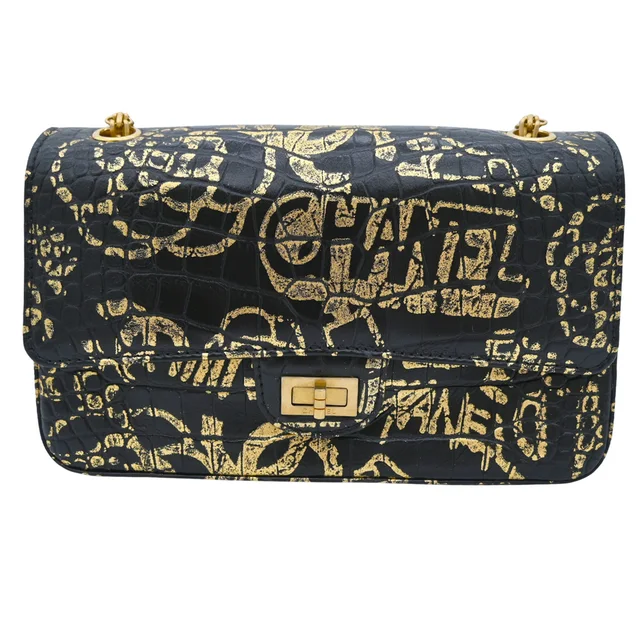Chanel Crocodile Embossed Graffiti Reissue 2.55 Flap Bag in Crocodile from Clotheshorse Anonymous