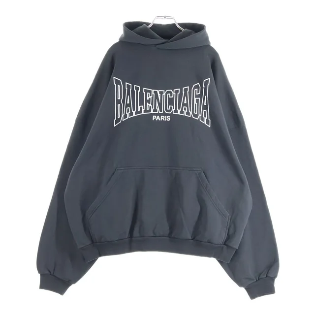 Balenciaga Front Boxinglogo Print Pullover Hoodie Black in Black from The Reluxe