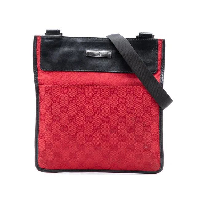 Red Gucci GG Canvas Crossbody in Red Canvas from Designer Revival