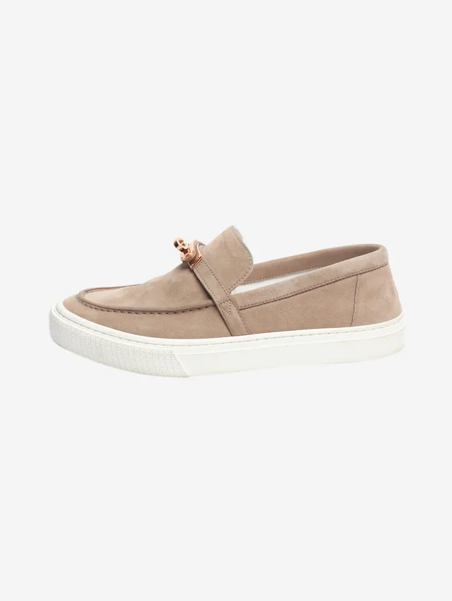 Hermès Etoupe Game suede slip-on sneakers - size EU 39 in Taupe Suede from Sign of the Times