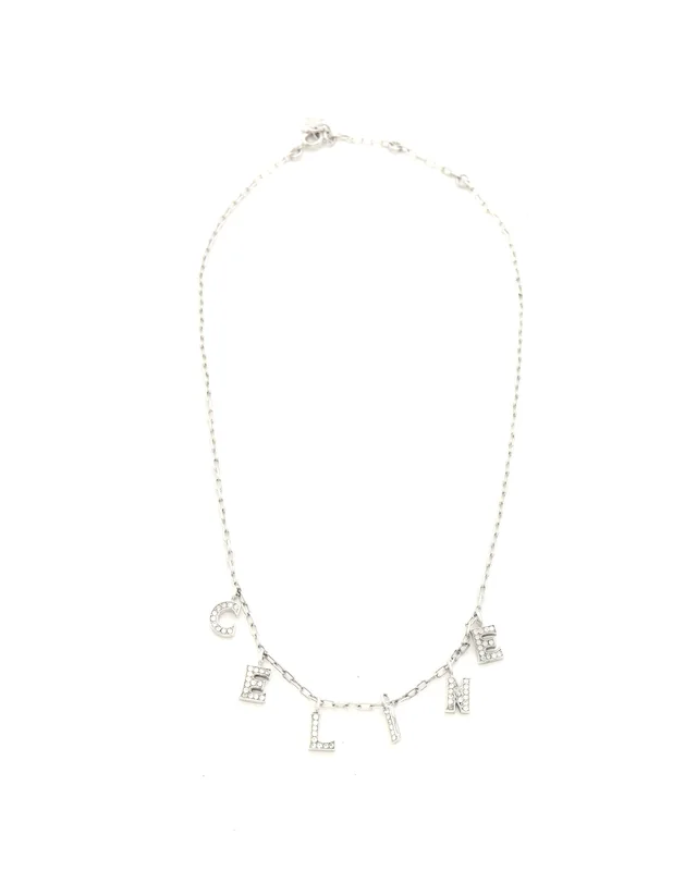 Celine Logo Rhinestone Necklace from A Retro Tale, photo 2 of 3