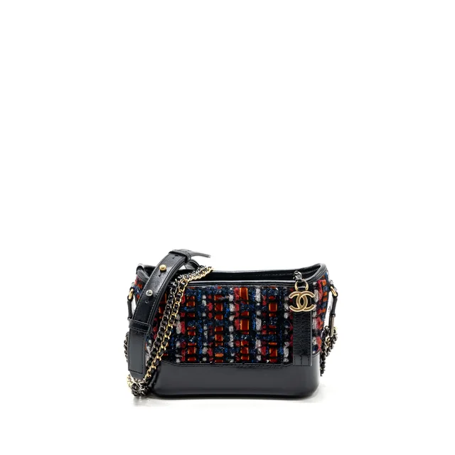 Chanel Small Gabrielle Hobo Bag Tweed/Calfskin Multicolour / Hardware in Calfskin from EMIER
