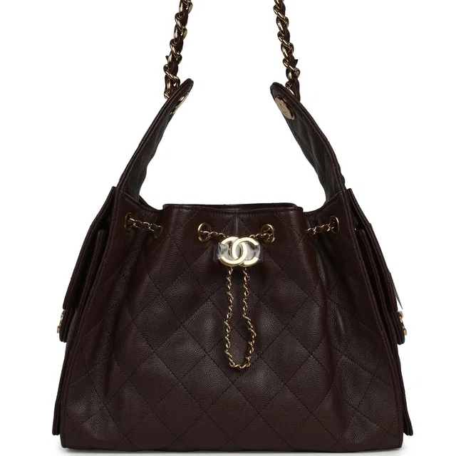 Chanel Small 25 Hobo Bag Dark Brown Caviar Gold Hardware in Brown Caviar leather from Madison Avenue Couture