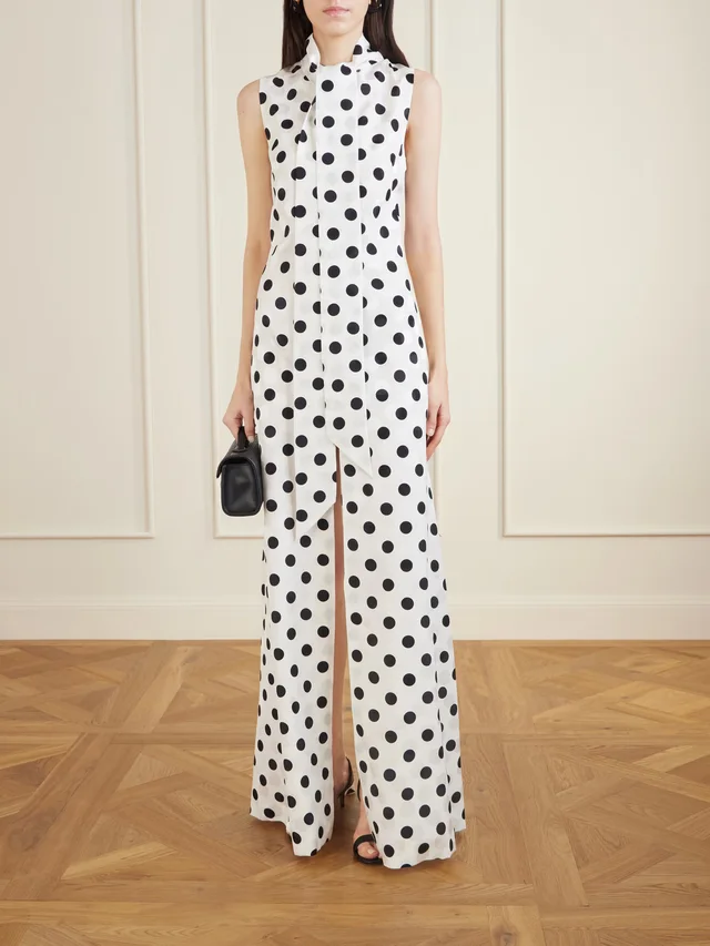 SASUPHI Polka-dot silk-crepe maxi dress in White, photo 2 of 2 from NET-A-PORTER (Canada)