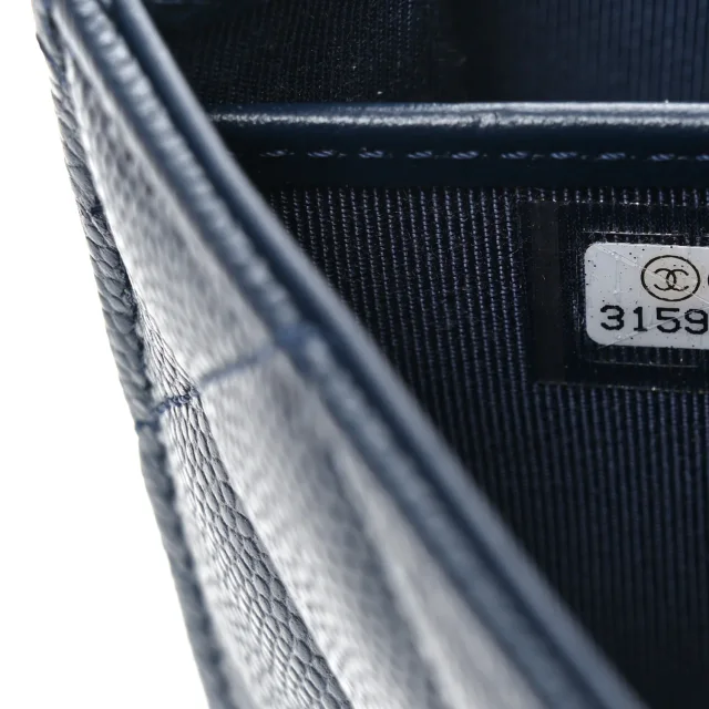 Chanel Caviar Quilted Large Gusset Flap Wallet Navy in Navy Caviar leather from FASHIONPHILE, photo 8 of 8