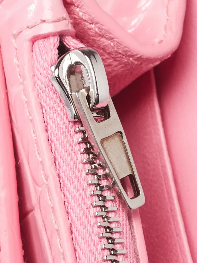 Balenciaga Pink Croc Embossed Leather Soft Hourglass Wallet On Chain Bag in Pink Crocodile from Yoogis, photo 10 of 12