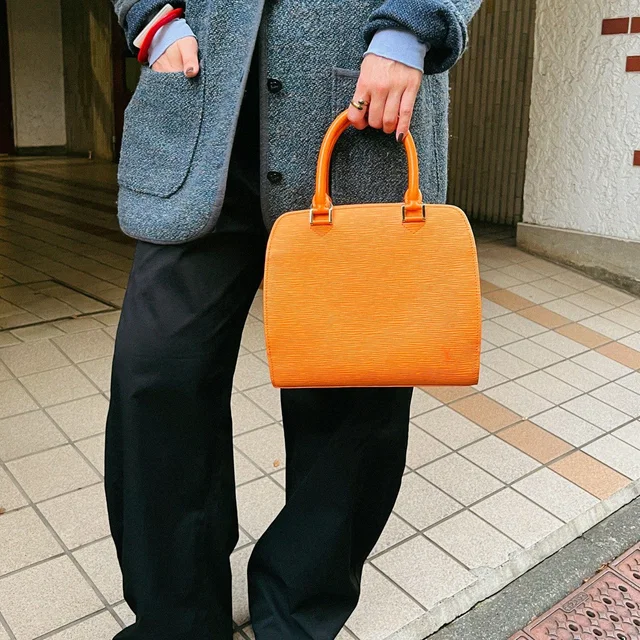 Louis Vuitton 2005 Epi Pont-Neuf Mandarin Orange in Orange Leather from VINTAGE QOO TOKYO