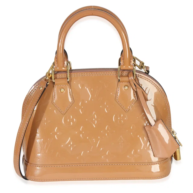 Louis Vuitton Rose Velours Monogram Vernis Alma Bb Tan Patent Leather Handbag in Brown Patent leather from HEWI