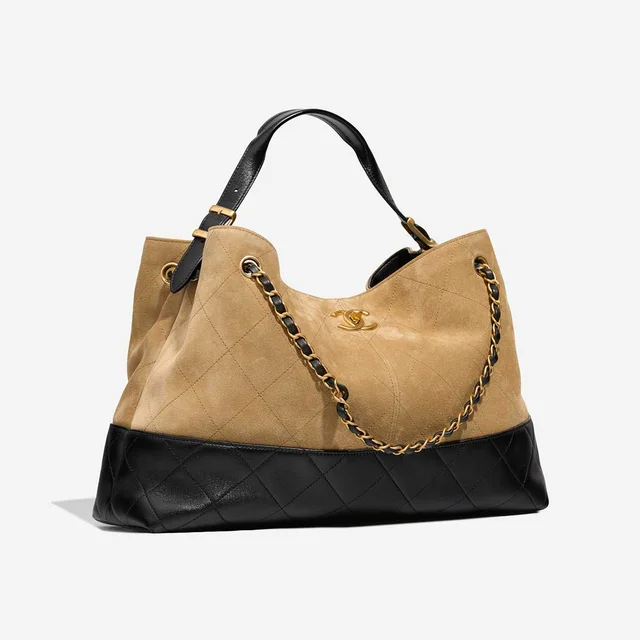 Chanel 25A Two-Tone Tote Bag Medium Suede / Lamb Beige / Black in Beige, Black, Multicolour Suede from SACLÀB, photo 5 of 10