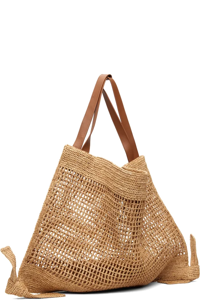 HEREU Beige Cador Raffia Mesh Tote, photo 2 of 4 from SSENSE