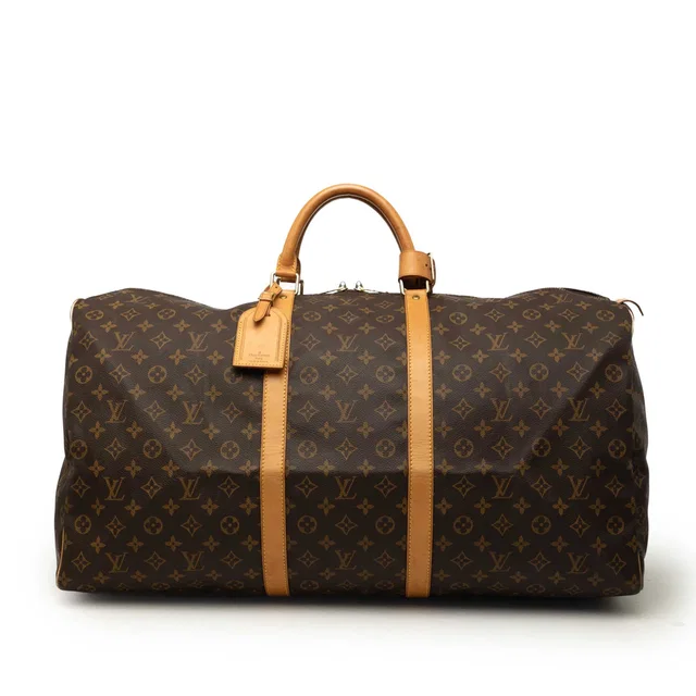 Brown Louis Vuitton Monogram Keepall 60 Travel Bag in Brown Coated canvas from Designer Revival