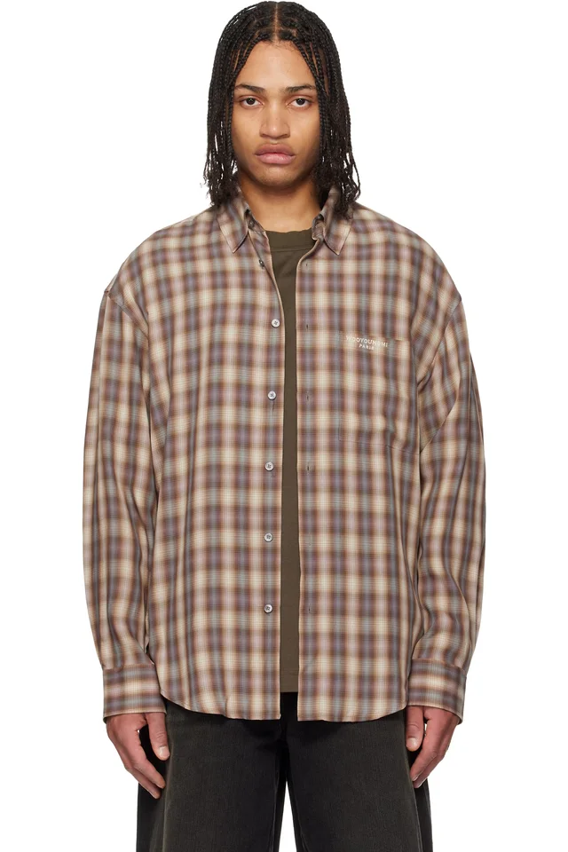 Brown Checkered Shirt, image 1 of 1 from SSENSE