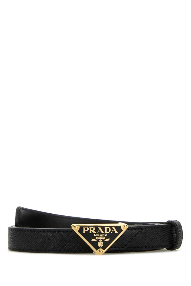 Prada Milano Belt — Black Vitello in Black Leather from HEWI