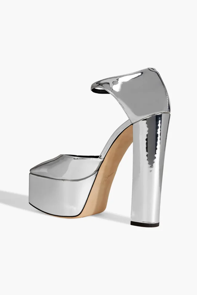 Giuseppe Zanotti Bebe Mirrored-Leather Platform Pumps, photo 3 of 4 from THE OUTNET