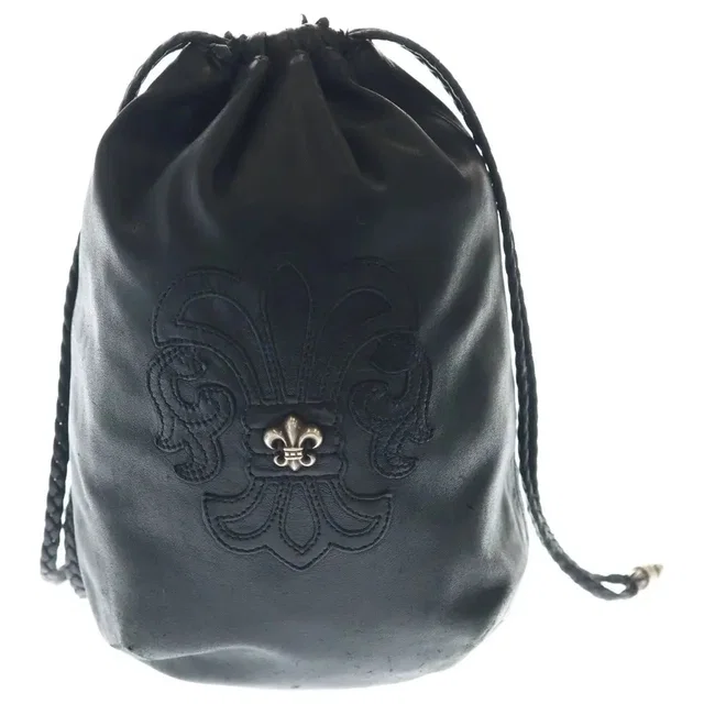 Chrome Hearts Black Leather Drawstring Sack in multicolor Leather from Grailed