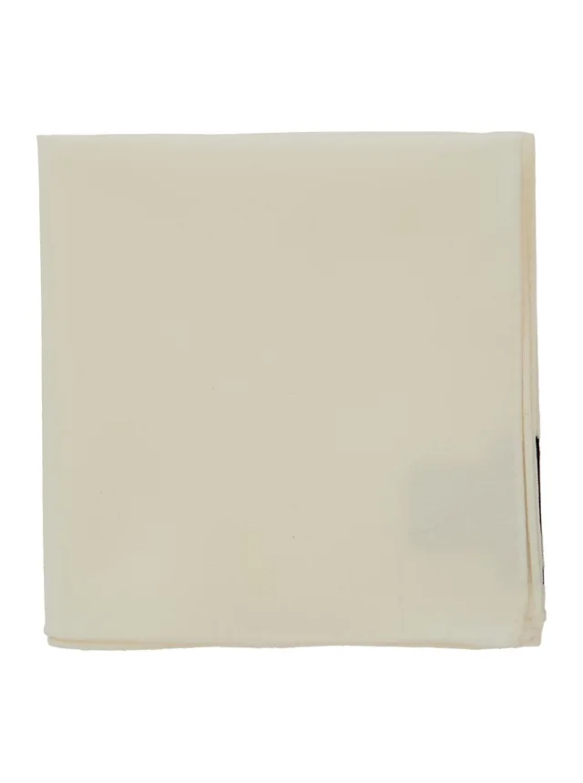 White Pocket square with internal logo patch in wool for men in White, image 1 of 1 from Gaudenzi Boutique