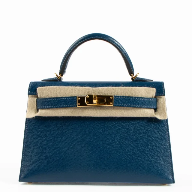 Hermès Kelly Mini II Deep Blue Madame GHW in Blue Leather from Labellov, photo 6 of 17