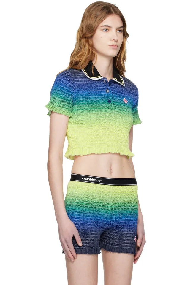 Casablanca Multicolor Gradient Short Sleeve Polo, photo 2 of 4 from SSENSE