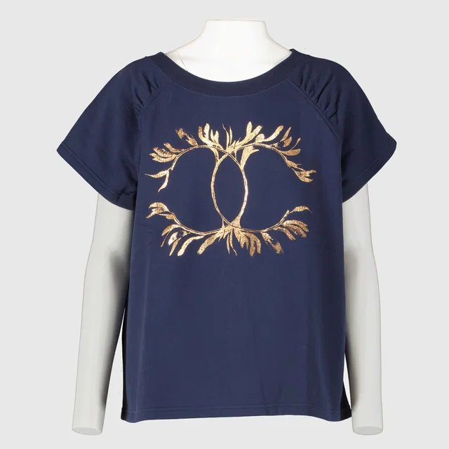 Chanel 18C Navy Cotton T-Shirt - Size M in Navy from Labellov